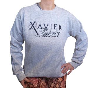 Xavier Saints Catholic High School Crewneck Sweatshirt S/M‎ VTG 90s Cedar Rapids